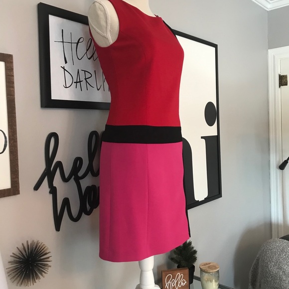 Laundry Red/Pink/Black Sleeveless Dress - Picture 3 of 11